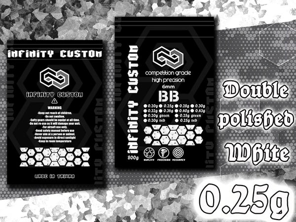 INFINITY CUSTOM 0.25g HIGH PRECISION WHITE BBS -800g