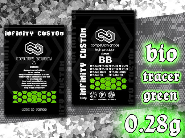 INFINITY CUSTOM 0.28g HIGH PRECISION BIO GREEN TRACER BBS -800g