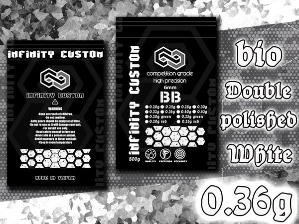 INFINITY CUSTOM 0.36g HIGH PRECISION BIO WHITE BBS -800g