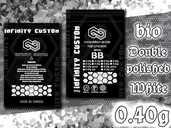 INFINITY CUSTOM 0.40g HIGH PRECISION BIO WHITE BBS -800g