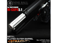 NINE BALL Fluted Fixed Outer Barrel for Hi-CAPA 5.1-SILVER
