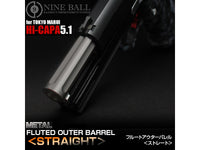 NINE BALL Fluted Fixed Outer Barrel for Hi-CAPA 5.1-GUN METALLIC