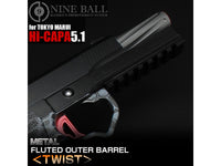 NINE BALL Twisted Fixed Outer Barrel for Hi-CAPA 5.1-GUN METALLIC