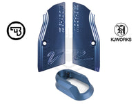 KJW FULLY LICENSED SHADOW 2 SHORT GRIP SET-BLUE